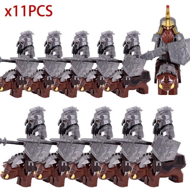 The Hobbit King Dain and Dwarf army riding Boar 22pcs Minifigure Bricks Toys