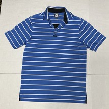 FootJoy FJ Mens Shirt Athletic Fit Polo Striped Golf Performance Blue Small - $378.85 MXN