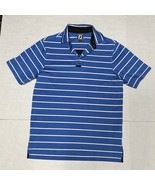 FootJoy FJ Mens Shirt Athletic Fit Polo Striped Golf Performance Blue Small - $378.85 MXN