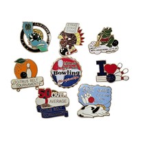 8 Pc Lot - Collectible Mix Array of Bowling Jewelry Pins - Metal Enamel ... - £11.86 GBP