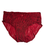 Vintage Delicates Semi-Sheer Burnout Zebra Stripe Red Panties 1X 8 XL READ - $39.59