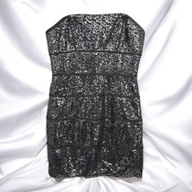 Max and Cleo Woman Dress Size 8 Black Sequin Strapless Formal Cocktail Party NWT - $28.97