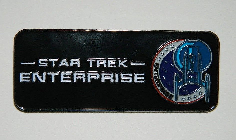 Primary image for Star Trek Enterprise TV Series Plate Name and Shoulder Logo Metal Enamel Pin NEW