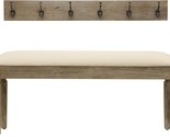 Winter White 42X11X17.75-Inch Waverly Wood Bench And Coat Rack Set From ... - £189.48 GBP