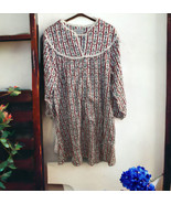 Lanz Of Salzburg, L, Floral Print Stripe Flannel Nightgown LSleeve White... - $45.32 CAD