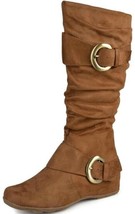 Journee Collection Slouch Buckle Knee High Faux Suede Boots Womens Size 10 Camel - £27.85 GBP