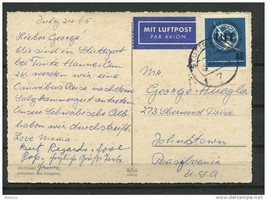 Germany 1965 Postal Card to USA Stuttgart Single Usage - £5.47 GBP