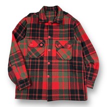 Woolrich Vintage Shirt Jacket 1950s Plaid Hunting Barn Ranch Jacket USA Size 42 - £152.07 GBP