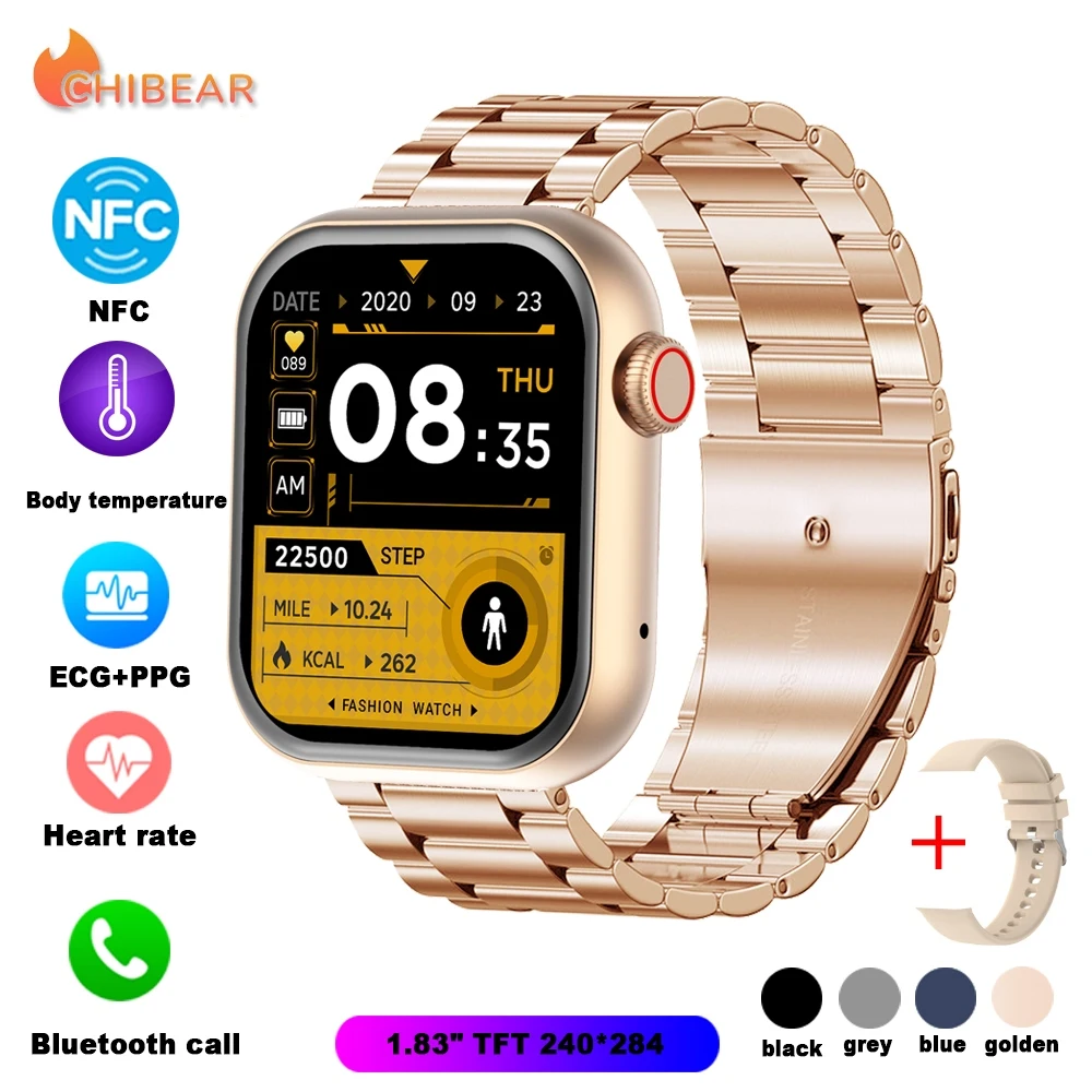 2024 NFC Bluetooth Call Smart Watch 1.83 inch Full Touch Screen Waterproof  Fitn - £49.75 GBP