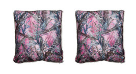 True Timber Camo Pink MC2 Pattern Microfiber Sherpa Throw Pillow Set of 2 - £18.54 GBP
