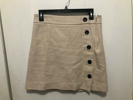 Ann Taylor Petite Lined Skirt Textured Cotton Blend Side Buttons Size 8P - $5.93