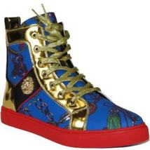 Mens High Top Shoes FIESSO by AURELIO GARCIA Chain Medusa Celebrity 2421 Blue image 5