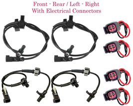 4 x ABS Wheel Speed Sensor &amp; Connectors Front Rear Fits Chevrolet GMC 2014-2019 - £40.64 GBP