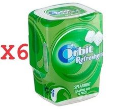 Orbit Refresher&#39;s Spearmint Sugar Free Chewing Gum Tubs - 6 x 67g - $42.85