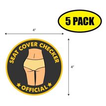 5 PACK 4"x4" SEAT COVER CHECKER OFFICIAL Sticker Decal Humor Funny Gift ... - $6.53