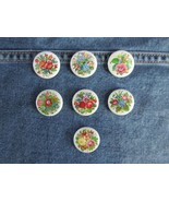 Floral Bouquet Decorative 1 inch PinBack Button Flowers Pin Brooch - £3.93 GBP