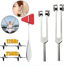 128Hz 256Hz Medical Neurological Tuning Fork Set With Triangle Percussion H - £26.63 GBP