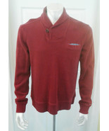 Tommy Hilfiger Cowl Neck Red Long Sleeve Men&#39;s Ribbed Sweatshirt Size Large - $12.86