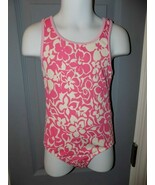 Lands&#39; End Pink /White Floral Print One Piece Swimsuit Size 8 Girl&#39;s EUC - $402.18 MXN