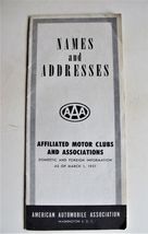 1951 AAA American Automobile Association Motor Clubs Directory Names &amp; A... - $5.95