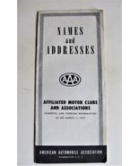 1951 AAA American Automobile Association Motor Clubs Directory Names &amp; A... - $5.95