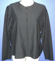 Eileen Fisher Jacket Size S Top Black Long Sleeves Front Zip Viscose Blend - £18.79 GBP