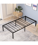 16 Inch Kids Twin Metal Platform Bed Frame with Under-Bed Storage, Black - $92.30 CAD