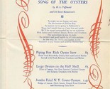 1952 Toffenetti Restaurants Song of the Oysters Menu 7 in Chicago Loop - $57.42
