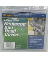 Profore Deluxe 9 piece Black Neoprene Golf Iron Head Covers 3-9 SW PW Mo... - £6.62 GBP