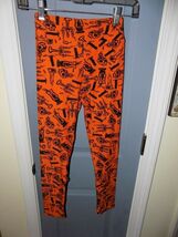LULAROE Halloween Orange W/Black Candles &amp; Skulls Size Tween Girl's EUC - $22.50
