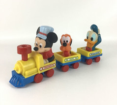 Mickey Mouse Engineer Mickey&#39;s Wind Up Toy Train ILLCO Disney Vintage 19... - $29.65