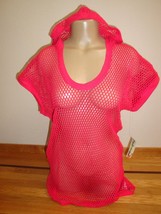 New Hot Roxy Jr Hooded Mesh Swimsuit Short Sleeve COVER-UP Dress Teaberry Small - £35.60 GBP