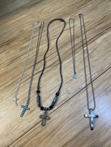 Lot of 5 Religious Crosses Crucifixes Charms Pendant Necklace Fashion Je... - $282.69 MXN