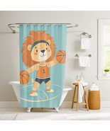 Louie the Dunking Lion Shower Curtain by Dancing Littles Jungle - $80.99
