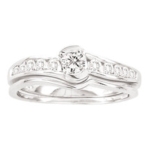 14kt White Gold Round Diamond Bridal Wedding Engagement Ring Band Set 1/2 Ctw - £799.20 GBP