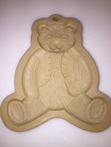 Vintage Brown Bag Cookie Art Teddy Bear Cookie Mold from 1984 Stoneware - £7.84 GBP