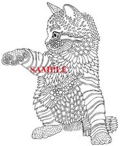Kitten Giving a Paw Single Colour PDF Cross Stitch Chart - £6.29 GBP