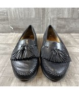 Santoni Vero Cuoio Black Leather Tassels Loafers Shoes Made In Italy Men... - £25.46 GBP