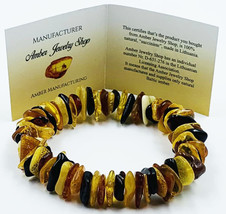 Natural Baltic Amber Bracelet raw amber pieces bracelet Adult Handmade jewelry - £21.47 GBP