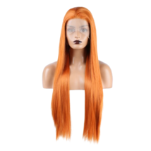 24&quot; Frontal Lace Ginger Long Straight Wig - £56.36 GBP