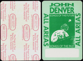 Rare John Denver OTTO Cloth Backstage Pass from the 1988 Songs of the Fu... - £8.30 GBP
