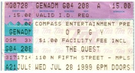 Orgy Ticket Stub July 28 1999 Minneapolis Minnesota - £19.32 GBP