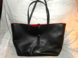Victorias Secret Black Red Liner Tote Purse Double Strap W Clasp Weekender Style - £19.70 GBP