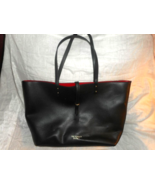 VICTORIAS SECRET Black Red Liner Tote Purse Double Strap W Clasp Weekend... - £19.38 GBP