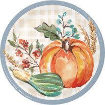 Decadent Cornucopia 8 Ct Paper 7&quot; Dessert Cake Plates Thanksgiving - £2.72 GBP