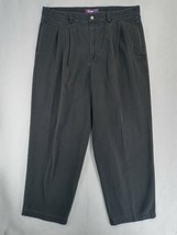 Arizona Khakis Jean Co Size W38&quot; x  L34&quot; Black Men&#39;s Relaxed Pants Pleat... - $10.44