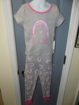 Rae Dunn Gray/Pink Be Kind Rainbow Pajama Set Size 5 Girl&#39;s NEW - £21.91 GBP