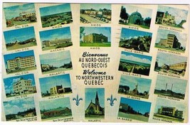 Quebec Postcard L&#39;Abitibi Hotels Of Northwestern Quebec Rouyn Noranda Amos Sarre - £1.63 GBP