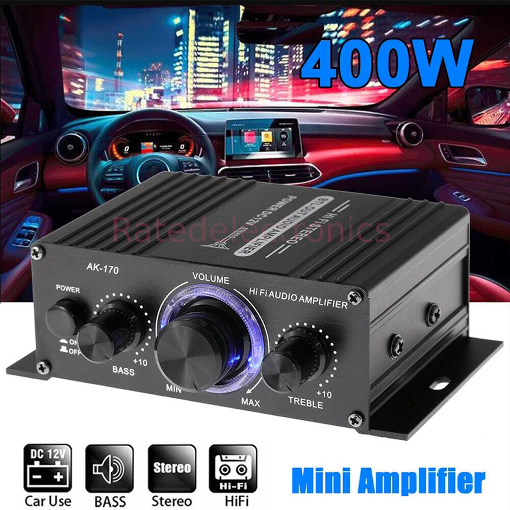 Mini HiFi Digital Stereo Audio Dual Channels Amplifier Power Amp DC 12V ... - $18.99