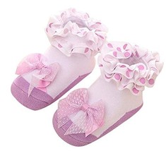 Princess Socks Children's Floor Socks Newborn Baby Socks Stereo, Light Purple
